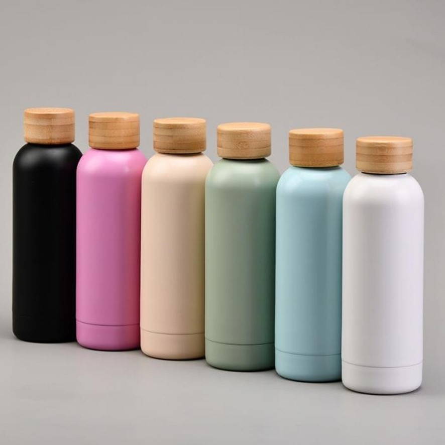 Stainless Steel Thermal Bottle with Bamboo Lid